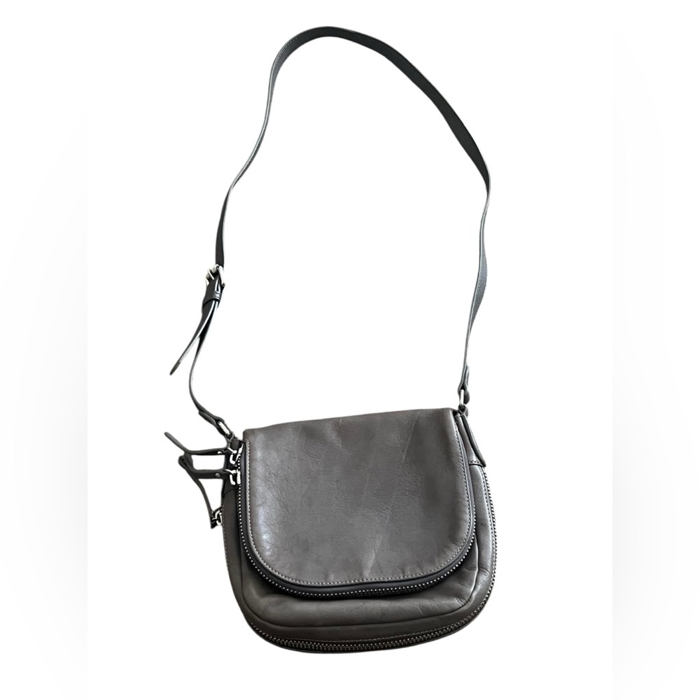 Vince Camuto Baily Smoke Gray Leather Ladies Crossbody Purse Bag